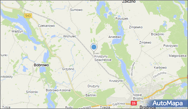 mapa Kruszyny Szlacheckie, Kruszyny Szlacheckie na mapie Targeo